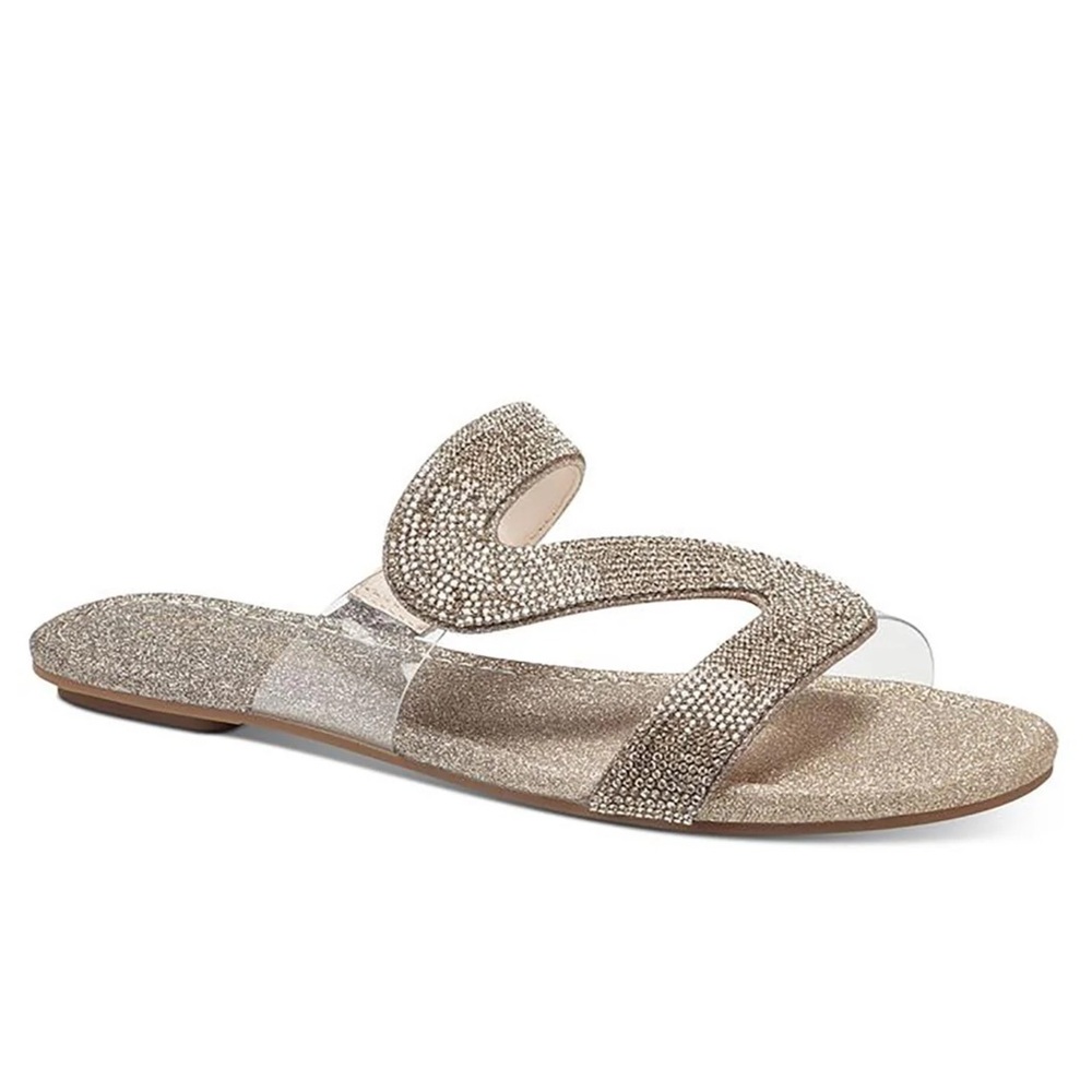 Thalía Sodi-Bianca Womens- Champagne Ombré Rhinestone Slide Sandals Size 6 BNIB